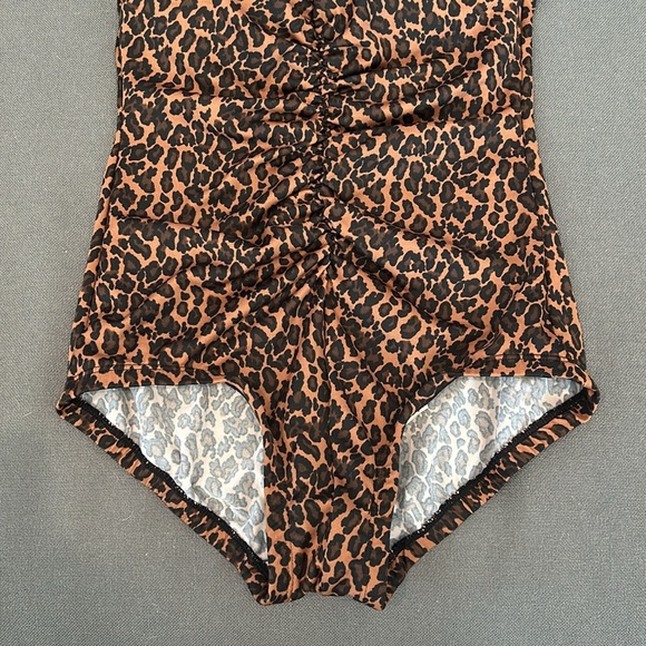 Gabar Vintage Cheetah Print One Piece Swimsuit Size 10 - Picture 3 of 7